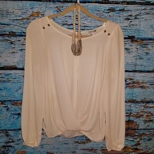 Cream long sleeve Top